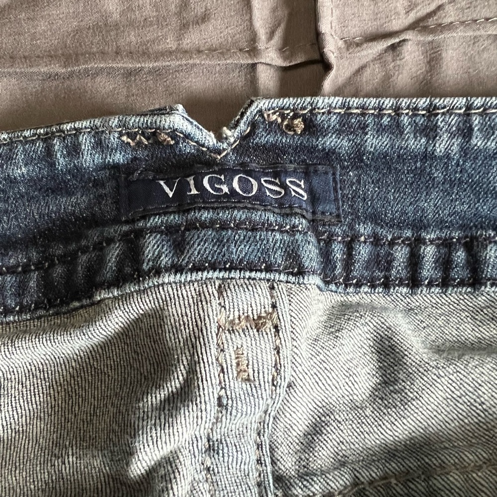 Vigoss The Dallas Slim Boot Woman’s Dark Wash Sturdy Western Bling Jeans 16 - Picture 15 of 16